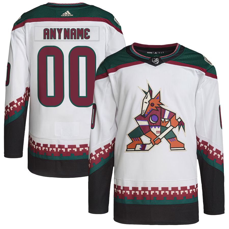 Men Arizona Coyotes adidas White Primegreen Authentic Pro Custom NHL Jersey